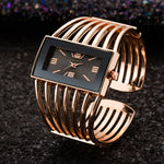 Women Rose Gold Bangle Bracelet Watch 2019 New Luxury Ladies Rectangle Dress