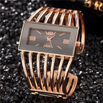 Women Rose Gold Bangle Bracelet Watch 2019 New Luxury Ladies Rectangle Dress