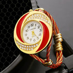 Women Bracelet Watches 2019 New Stylish Gold Dial Creative Clock