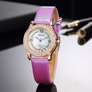 Women  Rhinestones Watches 2019 New Stylish Elegant Pink Casual Crystal