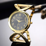 Women Rose Gold Big Dial Bracelet Watches 2019 New Design Lady Dress Casual