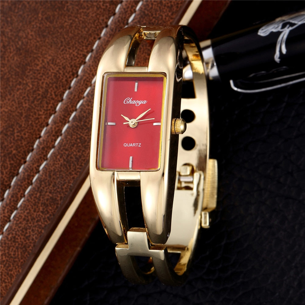 Women Gold Wristwatch 2019 New Stylish Luxury Rectangle Business Ceasuri Quartz