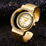 New Stylish Women Dress Watches Full Steel Watchband Hollow Crysta Bracelet