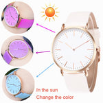 Fashion Simple Geneva Temperature Change Color Women Watch