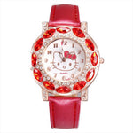 2019 Lovely Rhinestone Cartoon Watch Children Girl Pink Leather Band