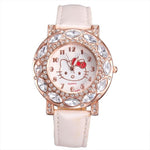 2019 Lovely Rhinestone Cartoon Watch Children Girl Pink Leather Band