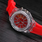 2019 Children Watches Fashion Night Light Girls Pink Silicone Band