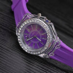 2019 Children Watches Fashion Night Light Girls Pink Silicone Band