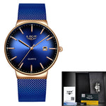 LIGE Fashion Women Watches Ladies Luxury Sport Quartz Dress Watch Ladies Full Steel