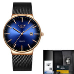 LIGE Fashion Women Watches Ladies Luxury Sport Quartz Dress Watch Ladies Full Steel