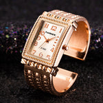 Women Rose Gold Bangle Bracelet Watch 2019 New Luxury Ladies Rectangle Dress